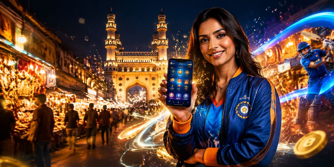 Night market in Hyderabad with sports betting enthusiasts watching cricket scores