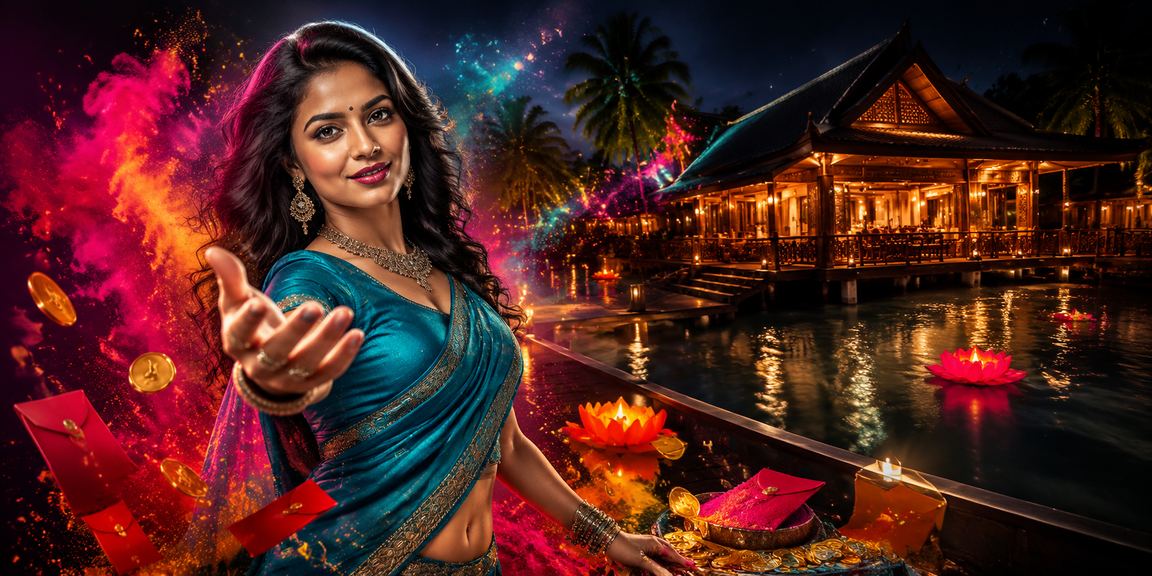 Festive Indian celebration with red envelope