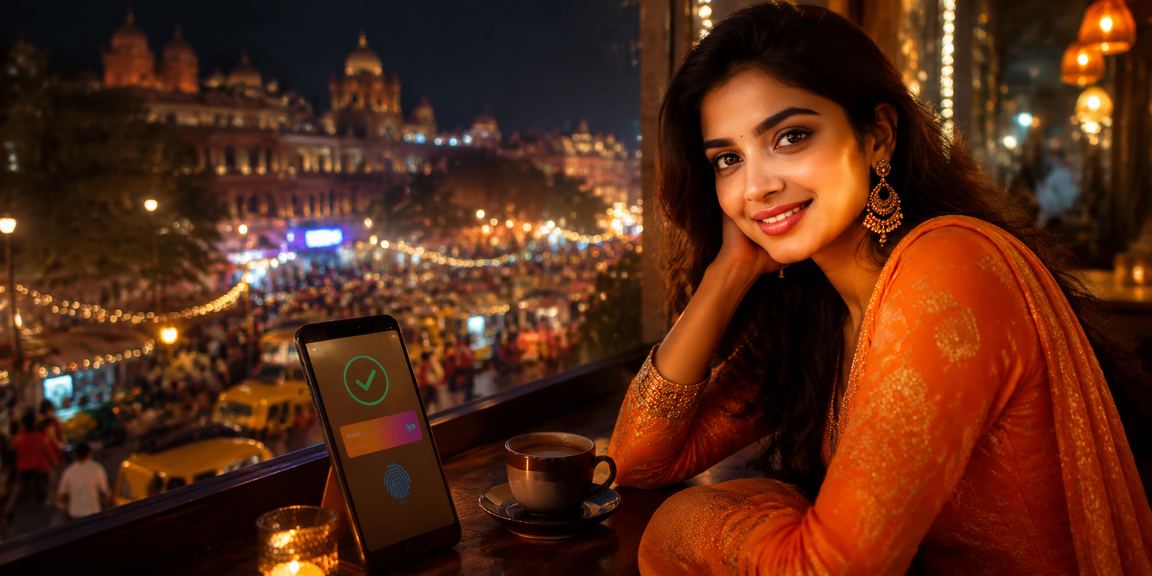 Night Market in Pune with mobile payment usage illustration
